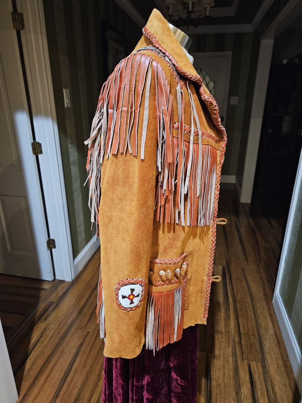 Fringe Suede Western Jacket - Rust Brown - Picture 4 of 5